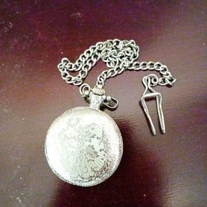 Silver Pocket Watch with Chain